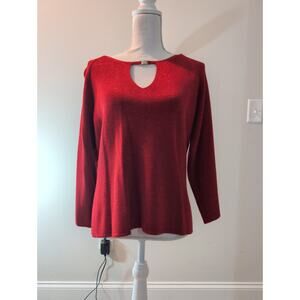 John Paul Richard Red Glitter Keyhole Top Large LS Uniform Line Vietnam Made